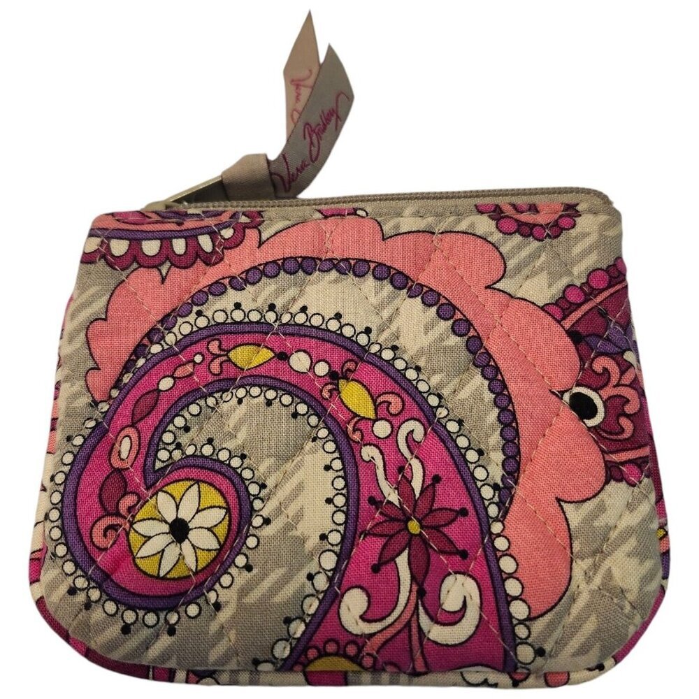 🪻BOGO🪻‎ Vera Bradley Zip Coin Purse - Retired Paisley Meets Plaid Print